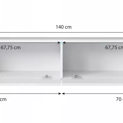 TV stolek CERIEE 140 - černý grafitový / vzor rybí kost